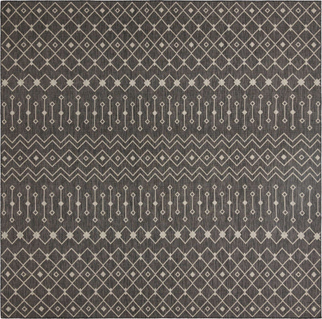 Charcoal Gray 13' 1 x 13' 1 Outdoor Trellis Square Rug