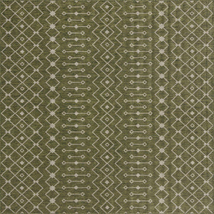 Green 10' 8 x 10' 8 Outdoor Trellis Square Area Rug Weather Resistant for Patio, Deck, Terrace, Balcony, Porch Geometric Design Water Safe Outside Carpet for Sale at Rug Engine
