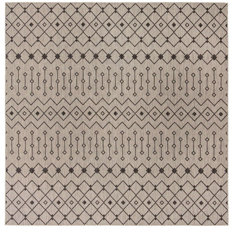 Gray 10' 8 x 10' 8 Outdoor Trellis Square Area Rug Weather Resistant for Patio, Deck, Terrace, Balcony, Porch Geometric Design Water Safe Outside Carpet for Sale at Rug Engine