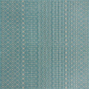 Aqua 13' 1 x 13' 1 Outdoor Trellis Square Area Rug Weather Resistant for Patio, Deck, Terrace, Balcony, Porch Geometric Design Water Safe Outside Carpet for Sale at Rug Engine