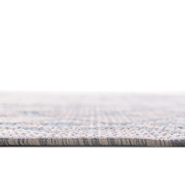 Light Blue 10' 8 x 10' 8 Outdoor Trellis Square Area Rug Weather Resistant for Patio, Deck, Terrace, Balcony, Porch Geometric Design Water Safe Outside Carpet for Sale at Rug Engine
