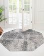 Dark Gray 5' 3 x 5' 3 Sofia Octagon Area Rug Durable Easy Clean Stain Resistant Unique Carpet for Affordable Interior Home Design for Sale at Rug Engine