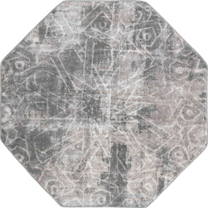 Dark Gray 5' 3 x 5' 3 Sofia Octagon Area Rug Durable Easy Clean Stain Resistant Unique Carpet for Affordable Interior Home Design for Sale at Rug Engine
