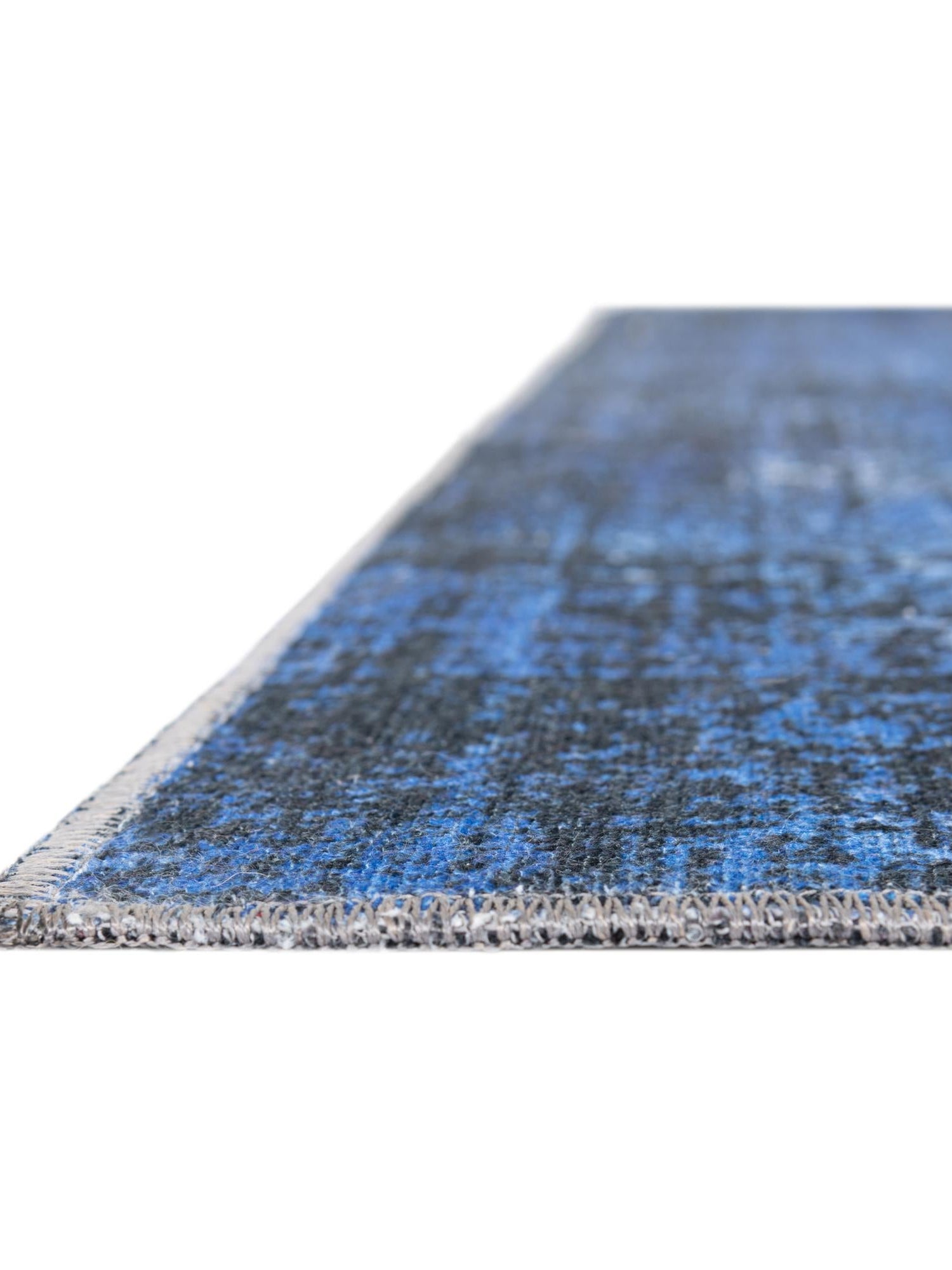 Washable Overdyed Blue 5' x 8' Yara Rectangle Area Rug Easy to Clean Stain Resistant & Durable Polyester & Chenille Carpet for Sale at Rug Engine