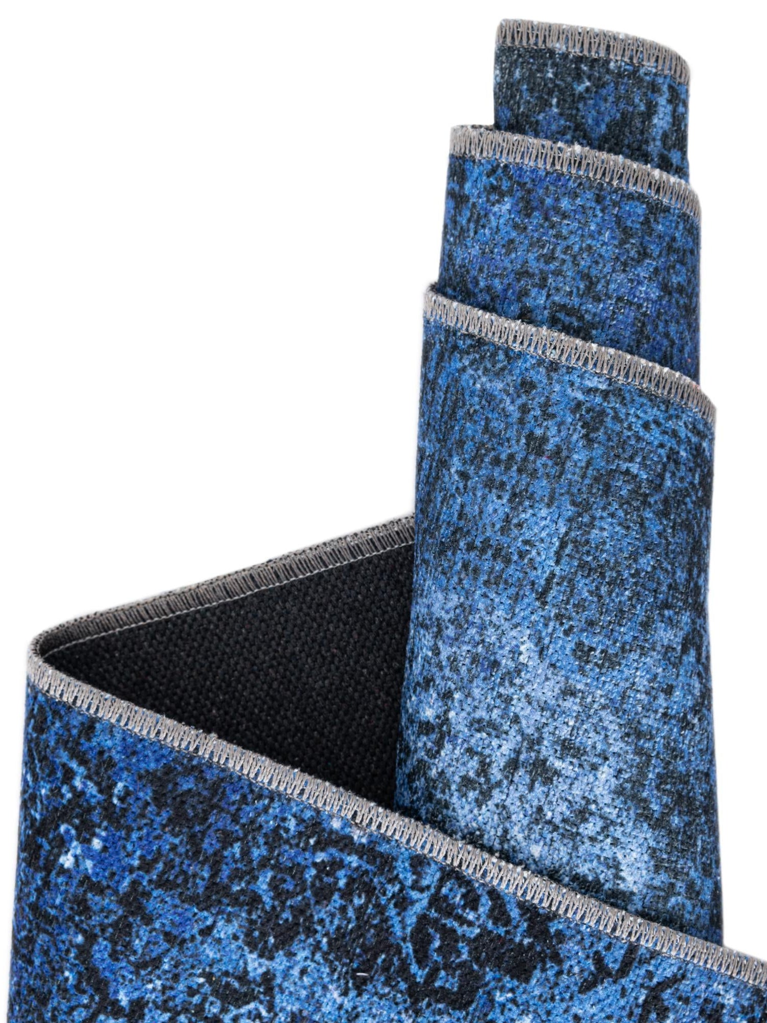 Washable Overdyed Blue 6' x 9' Yara Rectangle Area Rug Easy to Clean Stain Resistant & Durable Polyester & Chenille Carpet for Sale at Rug Engine