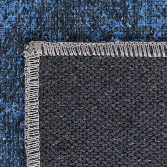 Washable Overdyed Blue 7' 10 x 7' 10 Yara Octagon Area Rug Easy to Clean Stain Resistant & Durable Polyester & Chenille Carpet for Sale at Rug Engine
