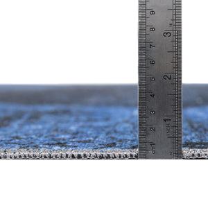 Washable Overdyed Blue 2' x 5' Yara Runner Area Rug Easy to Clean Stain Resistant & Durable