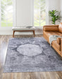 Washable Gray Ivory 7' 10 x 10' Yara Rectangle Area Rug Easy to Clean Stain Resistant & Durable Polyester & Chenille Carpet for Sale at Rug Engine