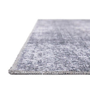 Washable Gray Ivory 4' x 6' Yara Rectangle Area Rug Easy to Clean Stain Resistant & Durable Polyester & Chenille Carpet for Sale at Rug Engine