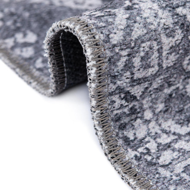 Washable Gray Ivory 7' 10 x 10' Yara Rectangle Area Rug Easy to Clean Stain Resistant & Durable Polyester & Chenille Carpet for Sale at Rug Engine