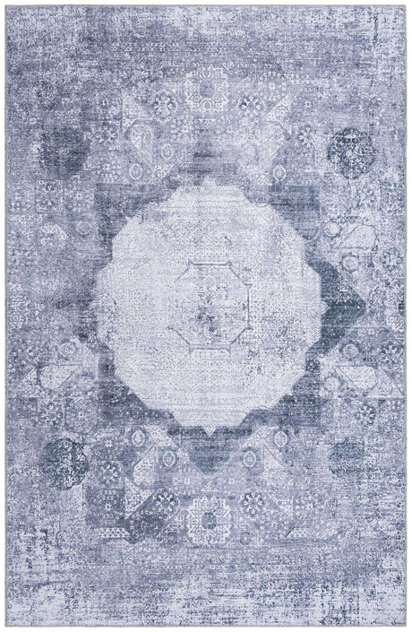 Washable Gray Ivory 5' x 8' Yara Rectangle Area Rug Easy to Clean Stain Resistant & Durable Polyester & Chenille Carpet for Sale at Rug Engine