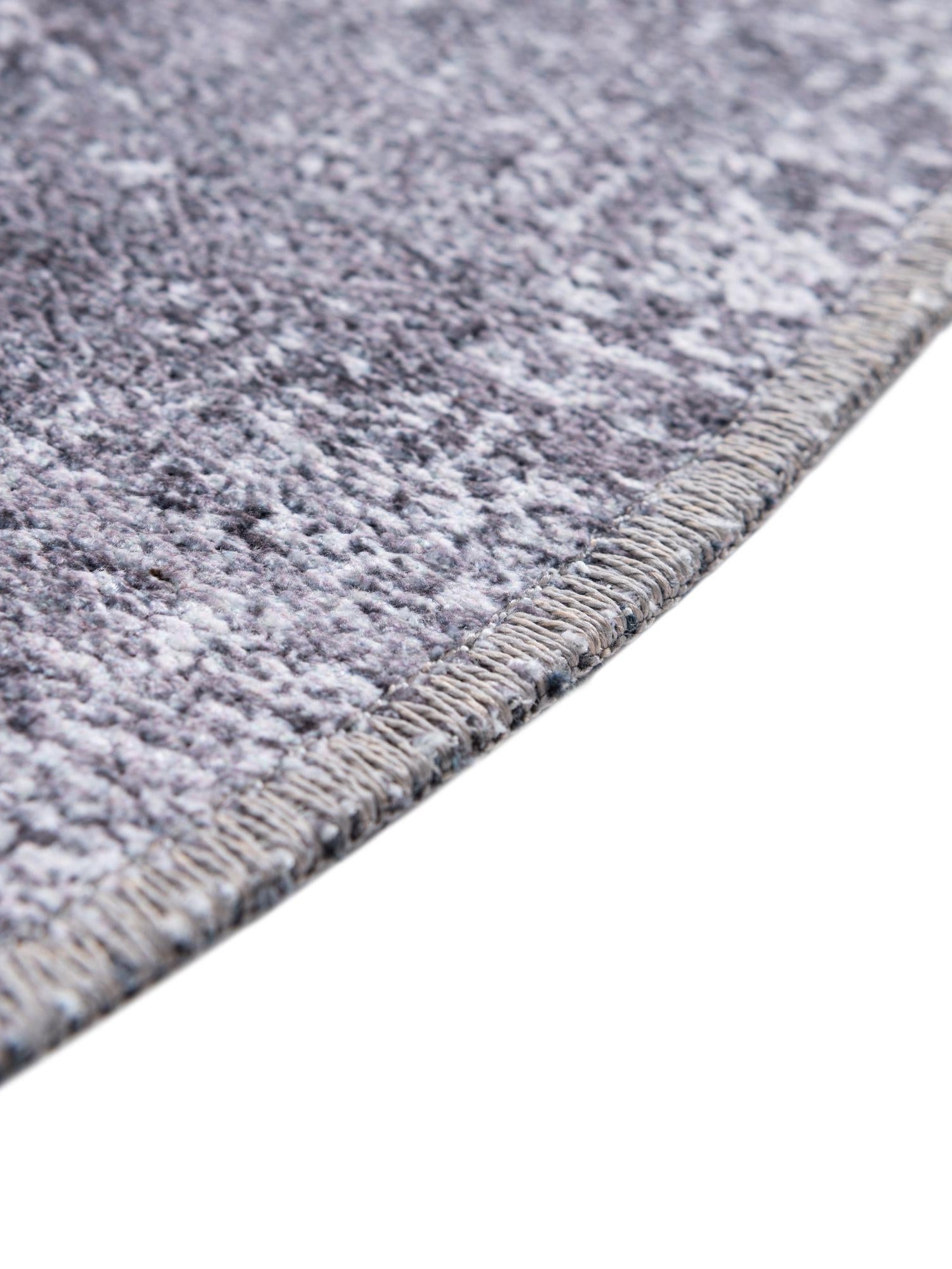 Washable Gray Ivory 7' 10 x 7' 10 Yara Round Area Rug Easy to Clean Stain Resistant & Durable Polyester & Chenille Carpet for Sale at Rug Engine