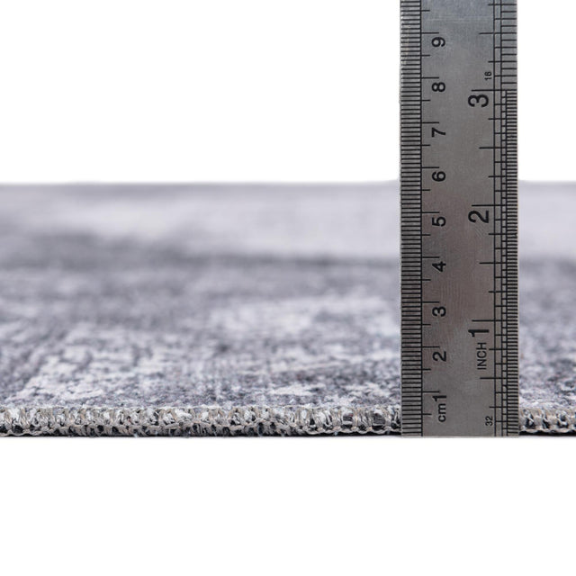 Washable Gray Ivory 7' 10 x 7' 10 Yara Octagon Area Rug Easy to Clean Stain Resistant & Durable Polyester & Chenille Carpet for Sale at Rug Engine