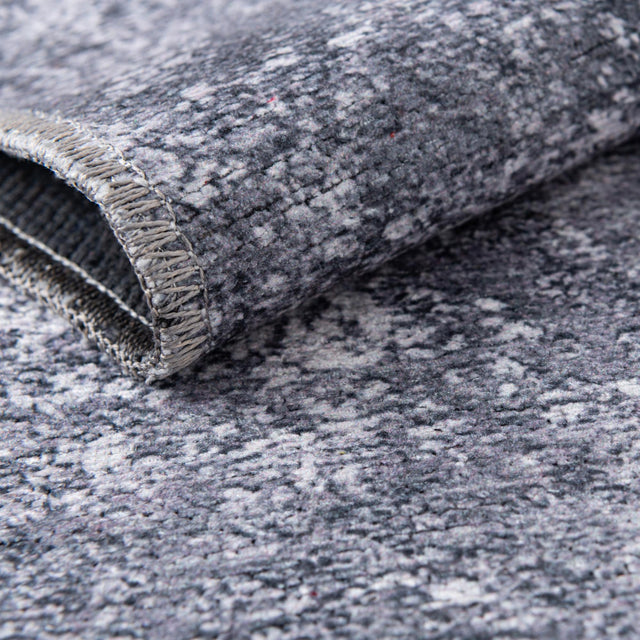 Washable Gray Ivory 5' x 5' Yara Octagon Area Rug Easy to Clean Stain Resistant & Durable Polyester & Chenille Carpet for Sale at Rug Engine