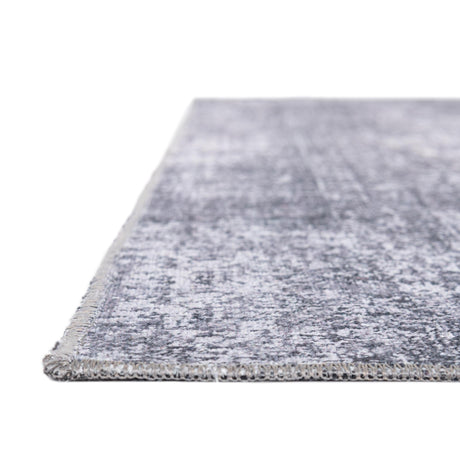 Washable Gray Ivory 7' 10 x 7' 10 Yara Square Area Rug Easy to Clean Stain Resistant & Durable Polyester & Chenille Carpet for Sale at Rug Engine
