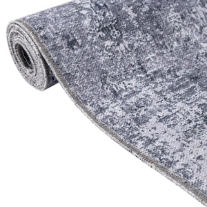 Washable Gray Ivory 5' x 5' Yara Square Area Rug Easy to Clean Stain Resistant & Durable Polyester & Chenille Carpet for Sale at Rug Engine