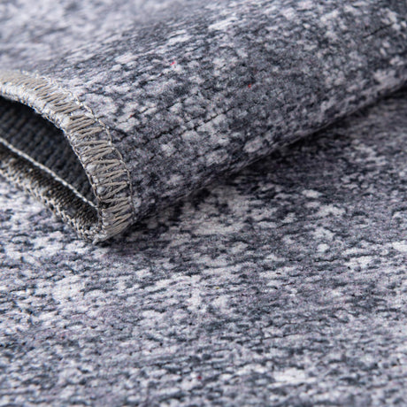 Washable Gray Ivory 2' x 6' Yara Runner Area Rug Easy to Clean Stain Resistant & Durable Polyester & Chenille Carpet for Sale at Rug Engine