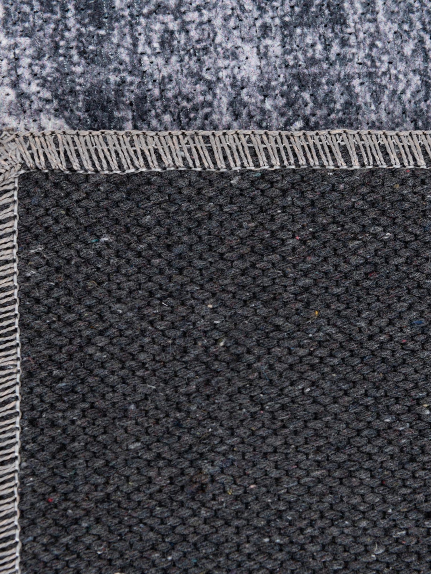 Washable Gray Ivory 2' x 6' Yara Runner Area Rug Easy to Clean Stain Resistant & Durable Polyester & Chenille Carpet for Sale at Rug Engine