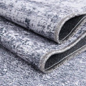 Gray Ivory 3' x 10' Yara Washable Runner Rug
