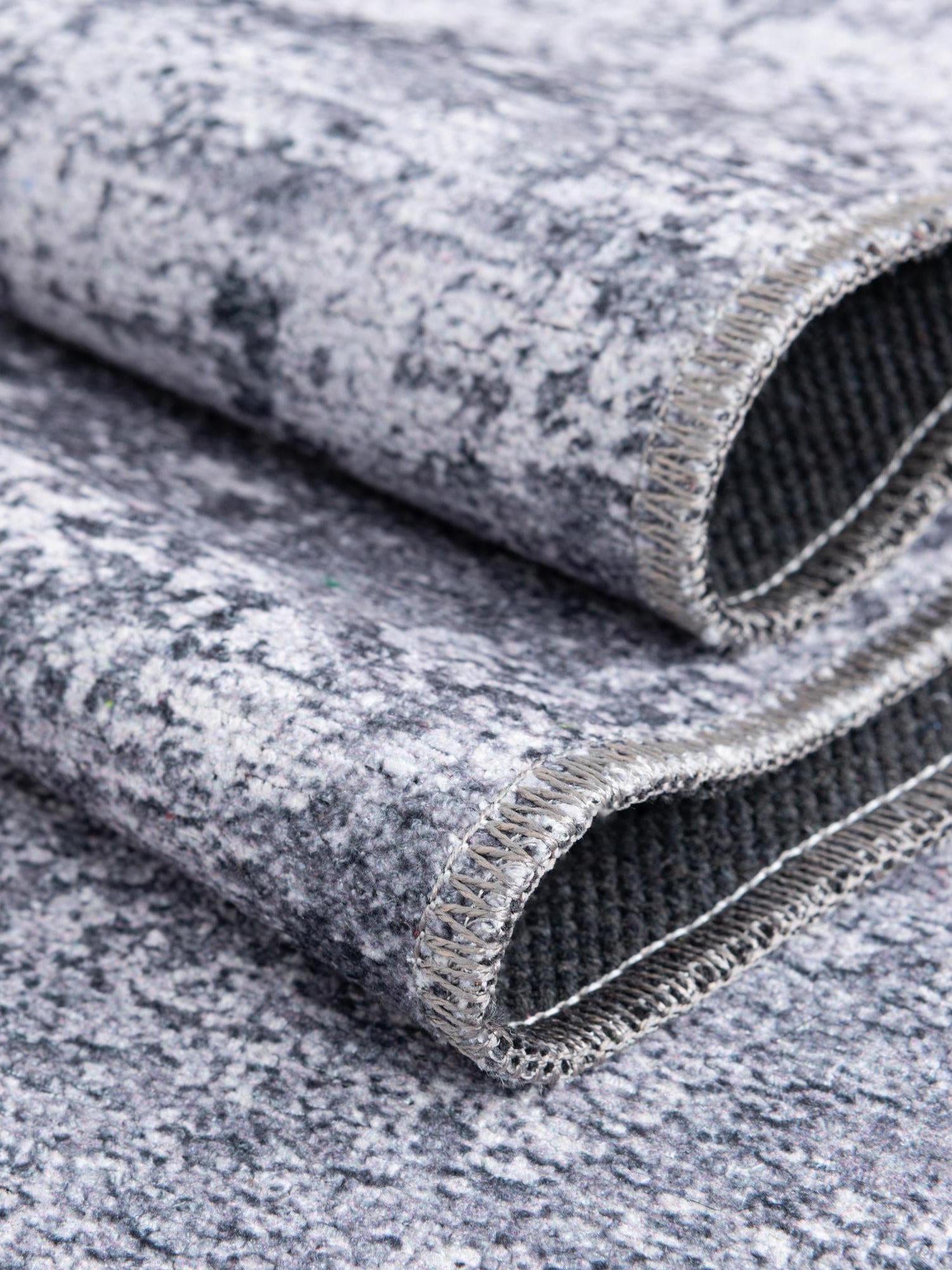 Washable Gray Ivory 2' x 8' Yara Runner Area Rug Easy to Clean Stain Resistant & Durable Polyester & Chenille Carpet for Sale at Rug Engine