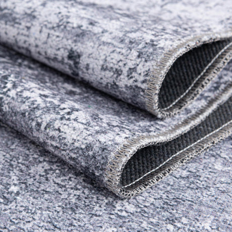 Gray Ivory 2' x 8' Yara Washable Runner Rug