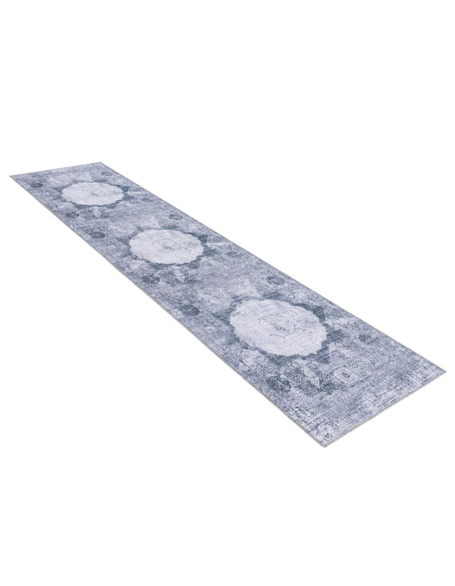 Washable Gray Ivory 2' x 8' Yara Runner Area Rug Easy to Clean Stain Resistant & Durable Polyester & Chenille Carpet for Sale at Rug Engine