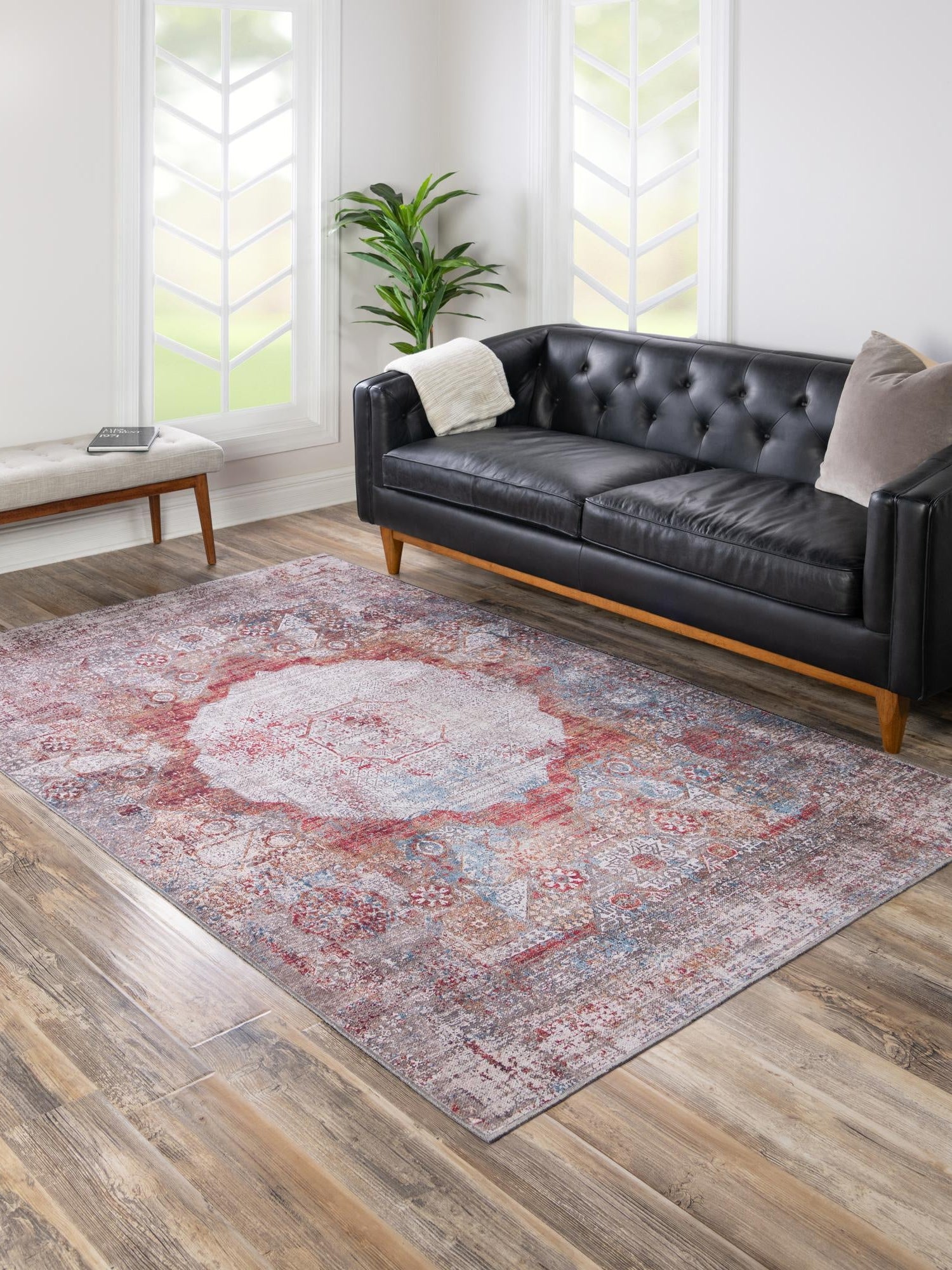 Washable Multicolor 7' 10 x 10' Yara Rectangle Area Rug Easy to Clean Stain Resistant & Durable Polyester & Chenille Carpet for Sale at Rug Engine