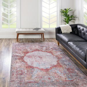 Washable Multicolor 2' x 3' Yara Rectangle Area Rug Easy to Clean Stain Resistant & Durable Polyester & Chenille Carpet for Sale at Rug Engine
