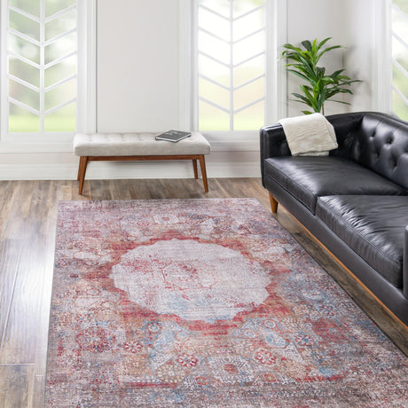 Washable Multicolor 2' x 3' Yara Rectangle Area Rug Easy to Clean Stain Resistant & Durable Polyester & Chenille Carpet for Sale at Rug Engine