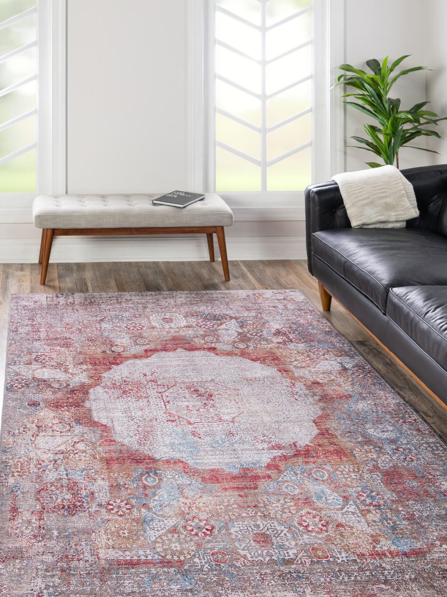 Washable Multicolor 7' 10 x 10' Yara Rectangle Area Rug Easy to Clean Stain Resistant & Durable Polyester & Chenille Carpet for Sale at Rug Engine
