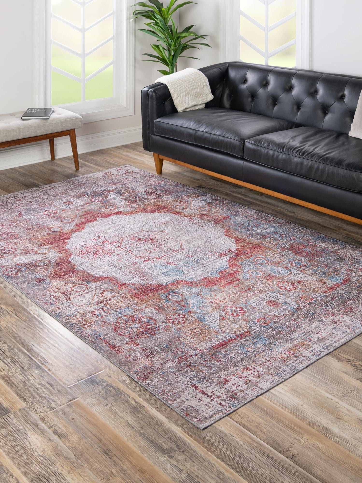 Washable Multicolor 7' 10 x 10' Yara Rectangle Area Rug Easy to Clean Stain Resistant & Durable Polyester & Chenille Carpet for Sale at Rug Engine