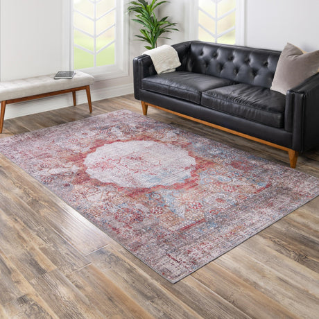 Washable Multicolor 7' 10 x 10' Yara Rectangle Area Rug Easy to Clean Stain Resistant & Durable Polyester & Chenille Carpet for Sale at Rug Engine