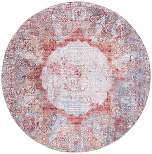 Washable Multicolor 7' 10 x 7' 10 Yara Round Area Rug Easy to Clean Stain Resistant & Durable Polyester & Chenille Carpet for Sale at Rug Engine