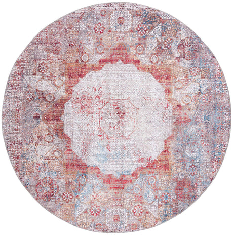 Washable Multicolor 7' 10 x 7' 10 Yara Round Area Rug Easy to Clean Stain Resistant & Durable Polyester & Chenille Carpet for Sale at Rug Engine