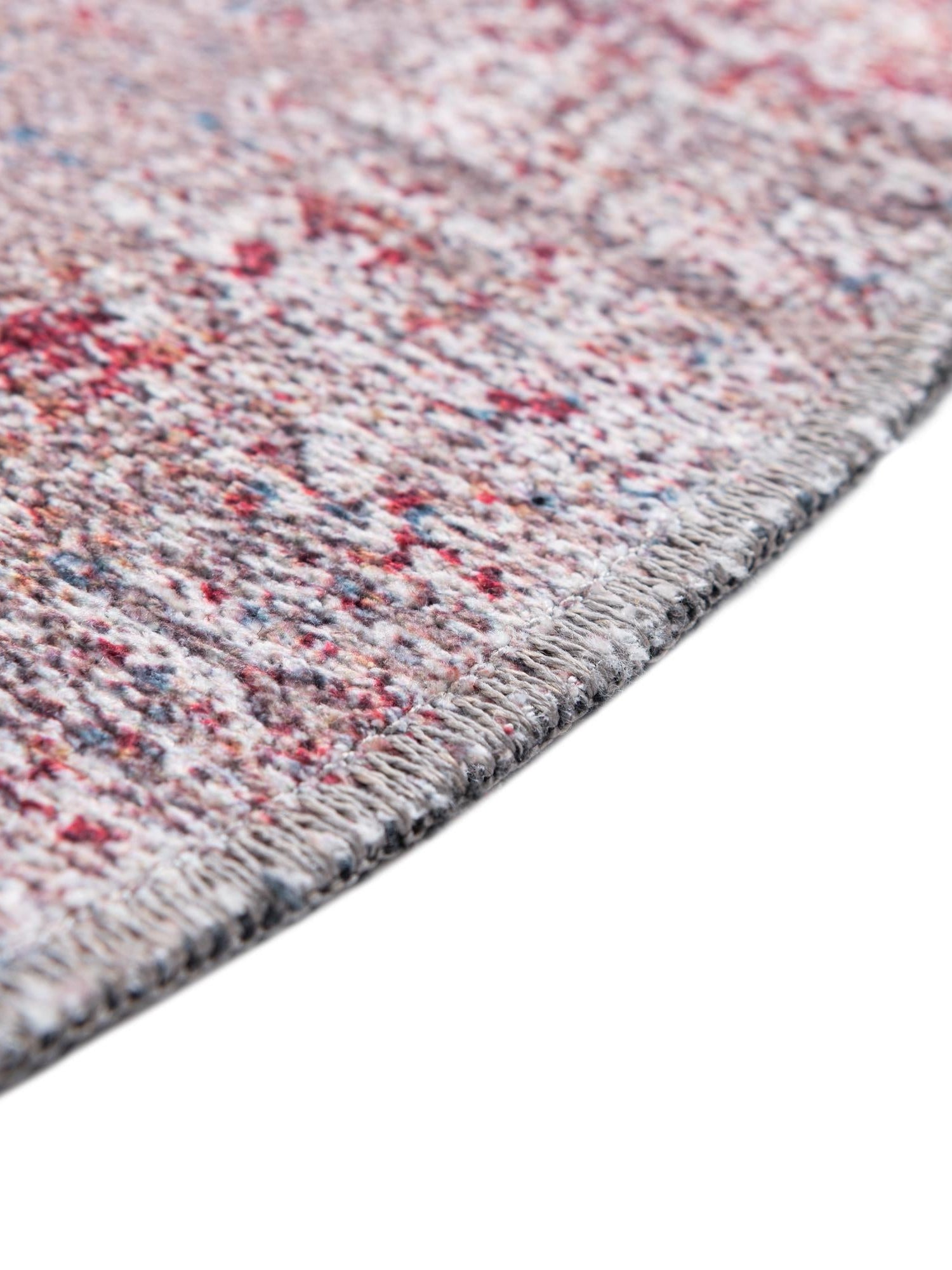 Washable Multicolor 6' x 6' Yara Round Area Rug Easy to Clean Stain Resistant & Durable Polyester & Chenille Carpet for Sale at Rug Engine