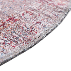 Washable Multicolor 7' 10 x 7' 10 Yara Round Area Rug Easy to Clean Stain Resistant & Durable Polyester & Chenille Carpet for Sale at Rug Engine