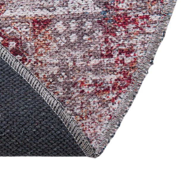 Washable Multicolor 4' x 4' Yara Round Area Rug Easy to Clean Stain Resistant & Durable Polyester & Chenille Carpet for Sale at Rug Engine