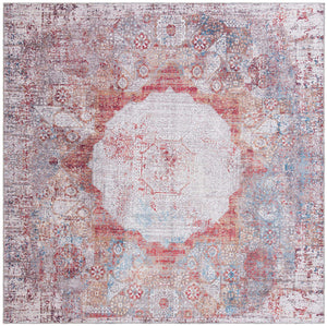 Washable Multicolor 7' 10 x 7' 10 Yara Square Area Rug Easy to Clean Stain Resistant & Durable Polyester & Chenille Carpet for Sale at Rug Engine