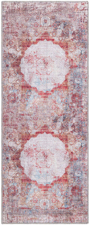 Washable Multicolor 2' x 5' Yara Runner Area Rug Easy to Clean Stain Resistant & Durable Polyester & Chenille Carpet for Sale at Rug Engine