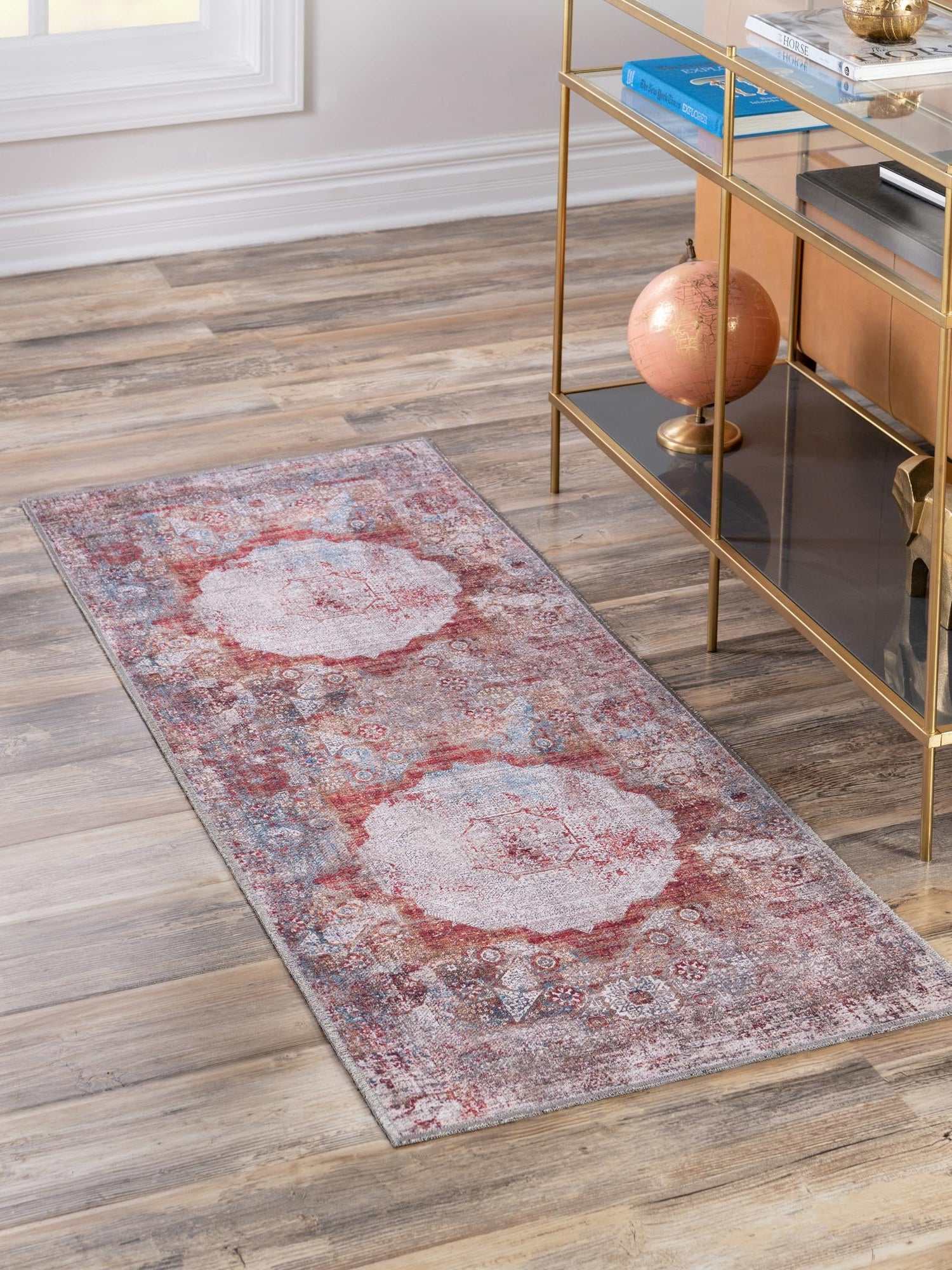 Washable Multicolor 2' x 5' Yara Runner Area Rug Easy to Clean Stain Resistant & Durable Polyester & Chenille Carpet for Sale at Rug Engine