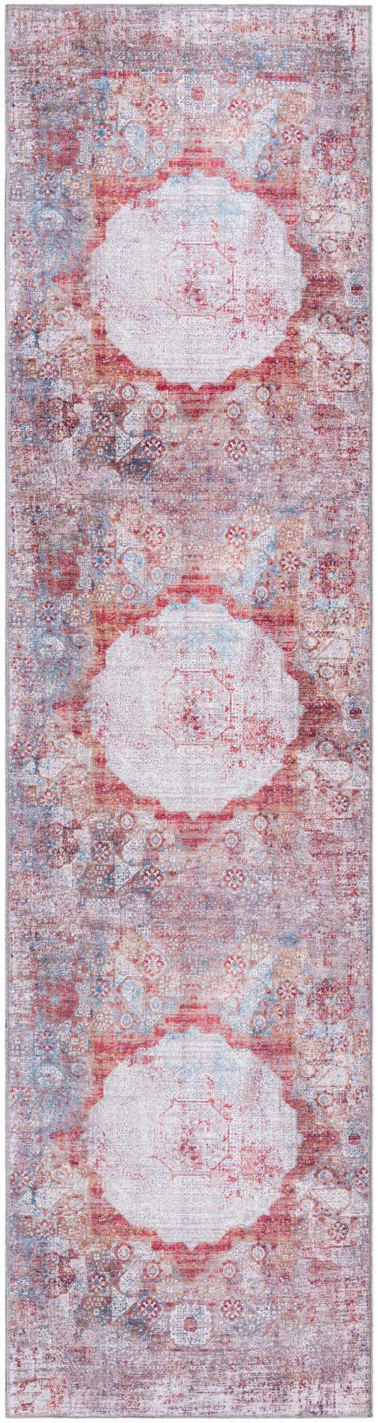 Washable Multicolor 2' 7 x 10' Yara Runner Area Rug Easy to Clean Stain Resistant & Durable Polyester & Chenille Carpet for Sale at Rug Engine