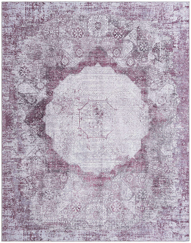 Washable Pink Ivory 7' 10 x 10' Yara Rectangle Area Rug Easy to Clean Stain Resistant & Durable Polyester & Chenille Carpet for Sale at Rug Engine