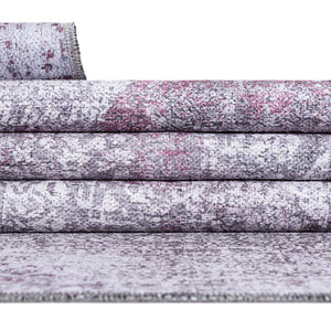 Washable Pink Ivory 4' x 6' Yara Rectangle Area Rug Easy to Clean Stain Resistant & Durable Polyester & Chenille Carpet for Sale at Rug Engine