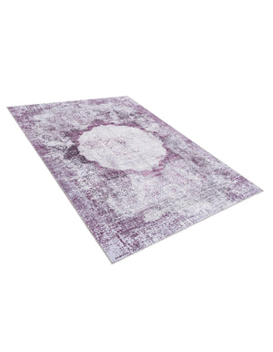 Washable Pink Ivory 4' x 6' Yara Rectangle Area Rug Easy to Clean Stain Resistant & Durable Polyester & Chenille Carpet for Sale at Rug Engine