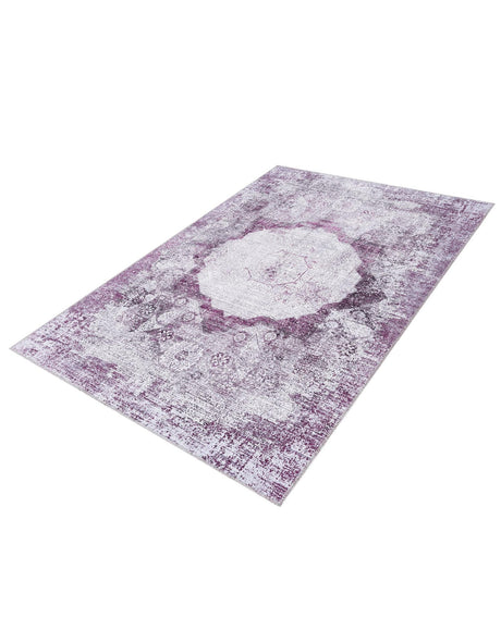 Washable Pink Ivory 4' x 6' Yara Rectangle Area Rug Easy to Clean Stain Resistant & Durable Polyester & Chenille Carpet for Sale at Rug Engine