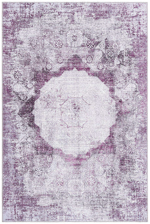 Washable Pink Ivory 4' x 6' Yara Rectangle Area Rug Easy to Clean Stain Resistant & Durable Polyester & Chenille Carpet for Sale at Rug Engine