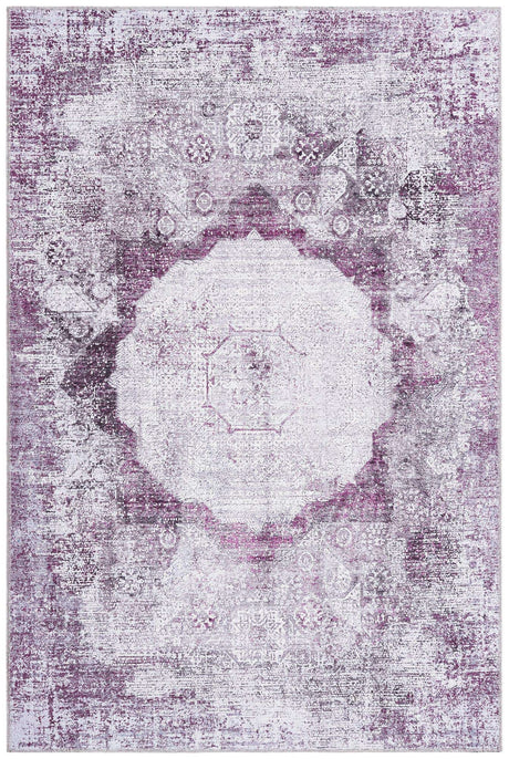Washable Pink Ivory 4' x 6' Yara Rectangle Area Rug Easy to Clean Stain Resistant & Durable Polyester & Chenille Carpet for Sale at Rug Engine