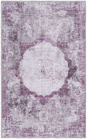 Washable Pink Ivory 2' x 3' Yara Rectangle Area Rug Easy to Clean Stain Resistant & Durable Polyester & Chenille Carpet for Sale at Rug Engine