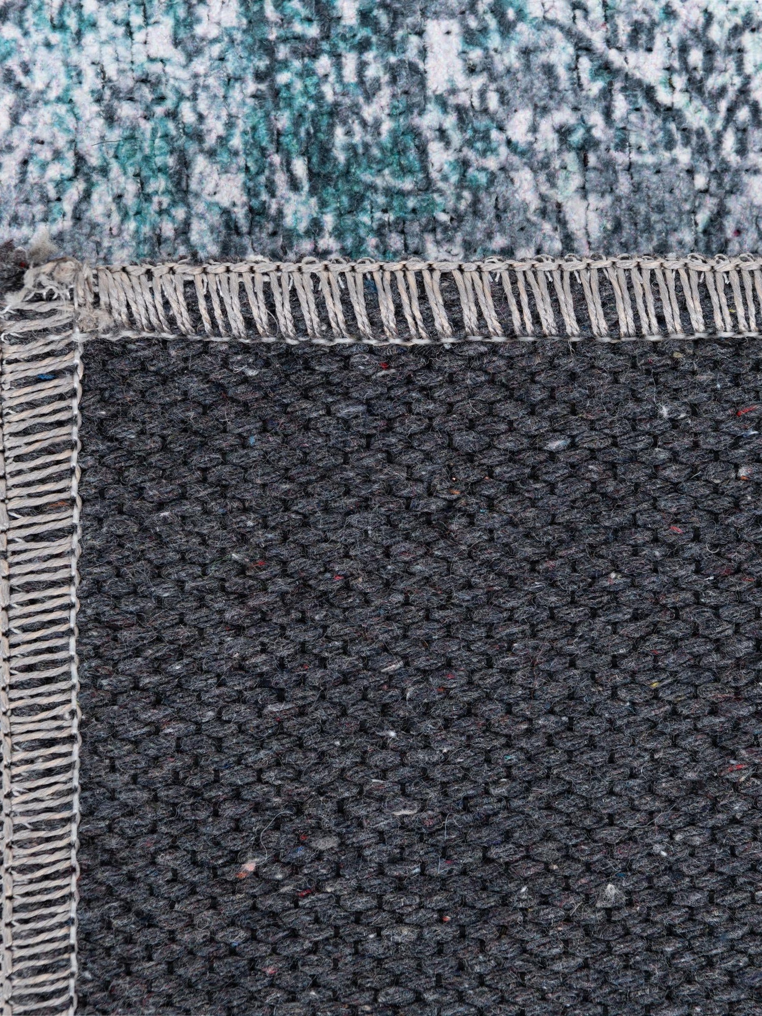 Washable Teal Ivory 7' 10 x 10' Yara Rectangle Area Rug Easy to Clean Stain Resistant & Durable Polyester & Chenille Carpet for Sale at Rug Engine