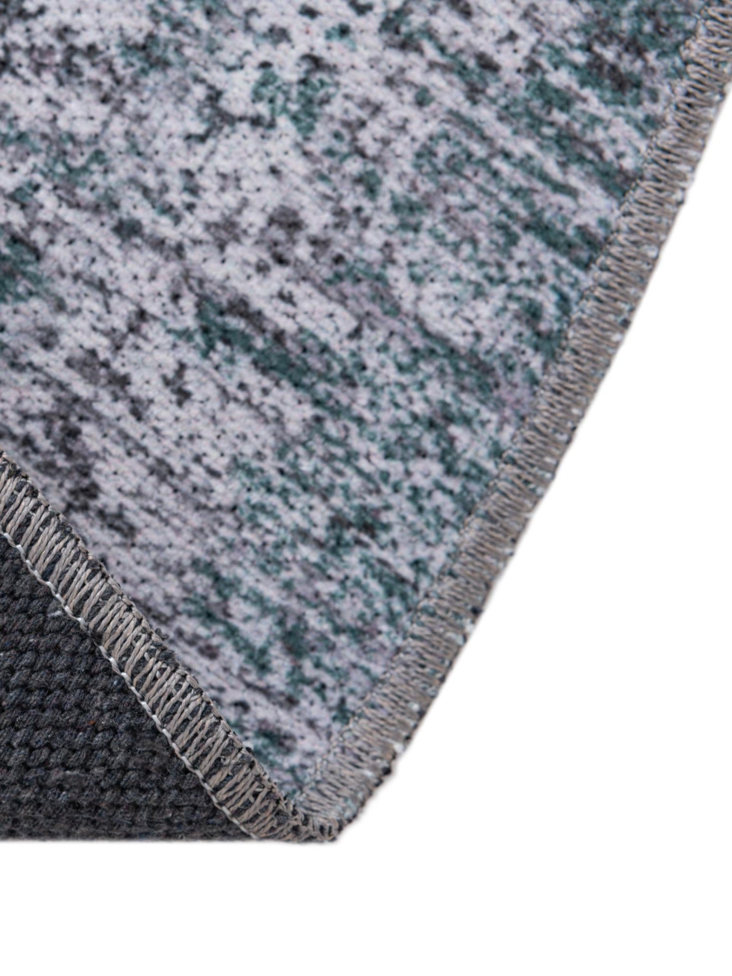 Washable Teal Ivory 6' x 6' Yara Round Area Rug Easy to Clean Stain Resistant & Durable Polyester & Chenille Carpet for Sale at Rug Engine